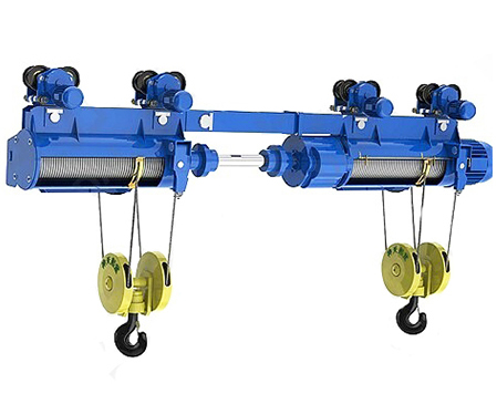 Sluice with double lifting electric hoist